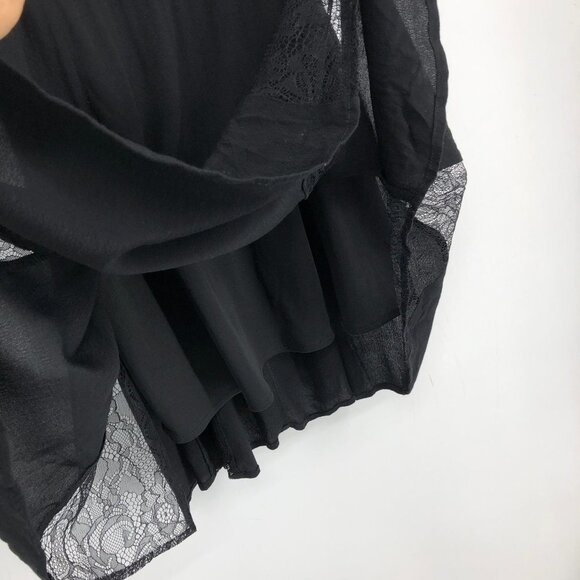 Lush Little Black Dress - cami strap mini dress w/ lace cutouts and trims M - Picture 4 of 14